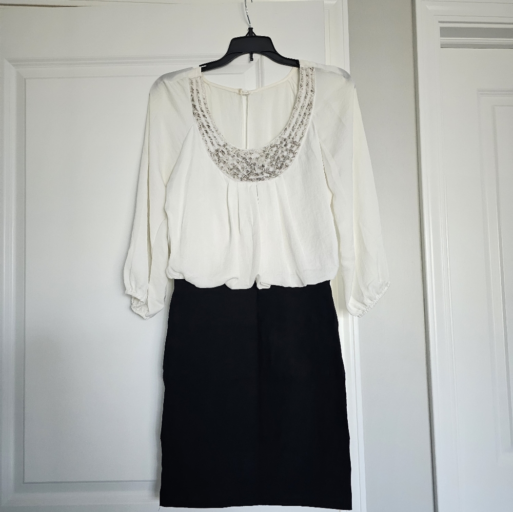 B. Darlin Black and White Blouson Dress